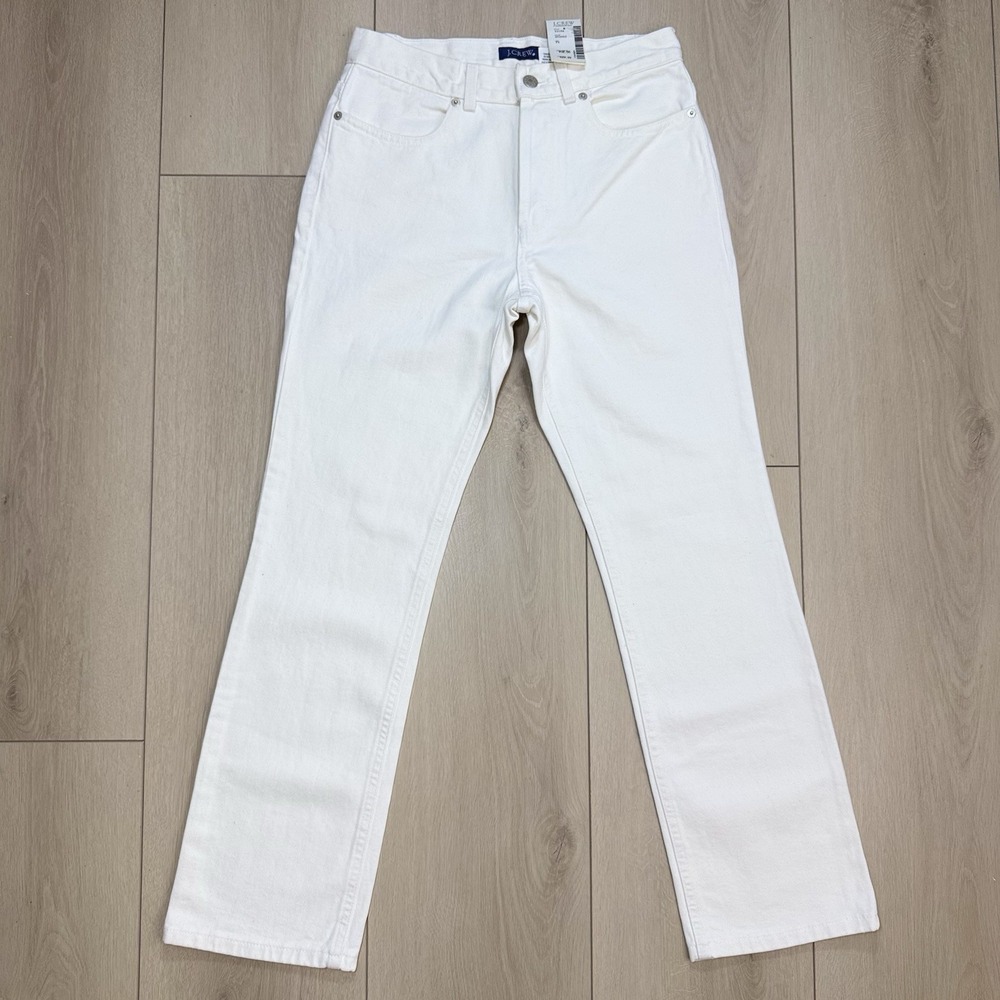 VTG Y2K J.Crew Womens P4 White Cotton Denim Jeans NWT Canada Straight Leg Pants!
